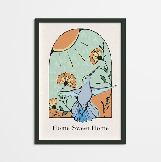 home sweet home hummingbird art